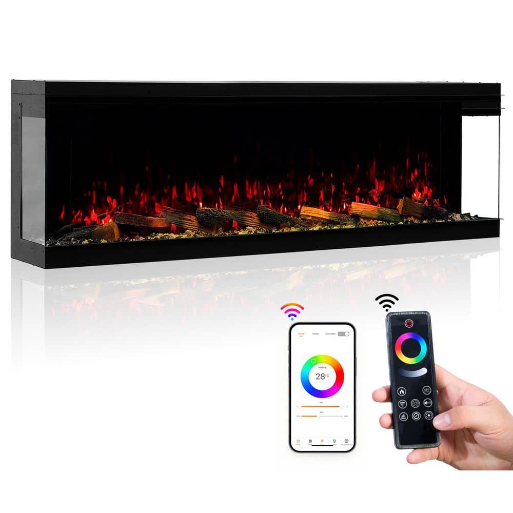 50 in. W Smart Build in Electric Fireplace Insert, 3 Sided View with Crackling Sound, Multi Flame Colors, Alexa Enabled price history on PriceWatchPro