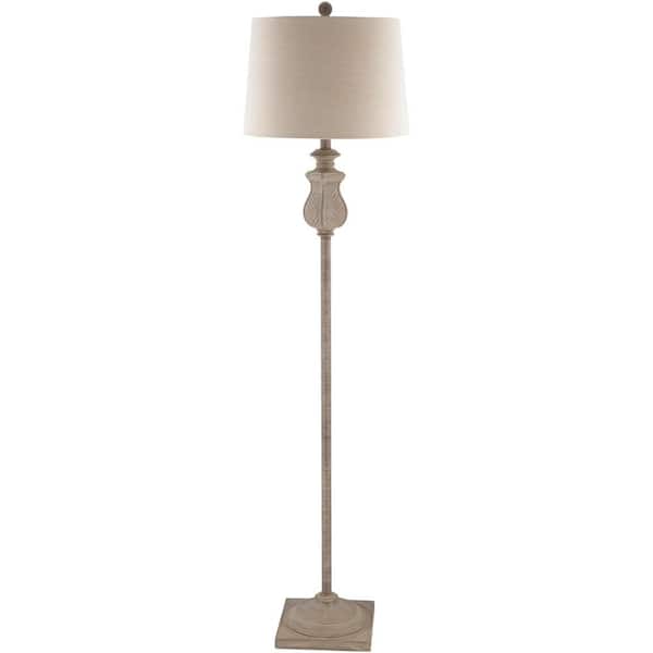 Artistic Weavers Manas 59 in. Gray Indoor Floor Lamp with Natural Barrel Shaped Shade