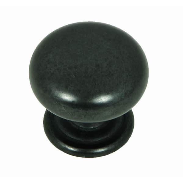 Stone Mill Hardware Caroline 1-1/4 in. Antique Black Round Cabinet Knob