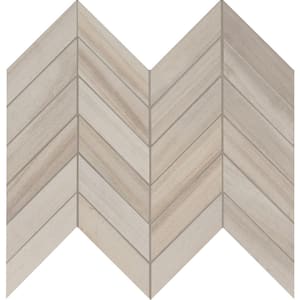 Havenwood Dove Chevron 12 in. x 15 in. Matte Porcelain Mosaic Floor and Wall Tile (10 sq. ft./Case)