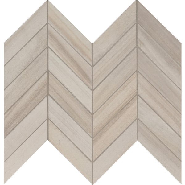 MSI Havenwood Dove Chevron 12 in.x15 in. Matte Porcelain Mesh-Mounted Mosaic Floor & Wall Tile (32 Cases/320 sq.ft./Pallet)