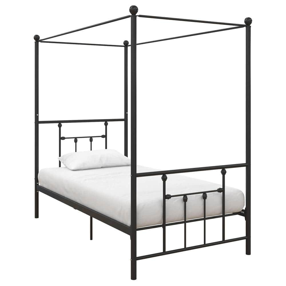 DHP Mia Black Canopy Twin Bed DE25677 - The Home Depot