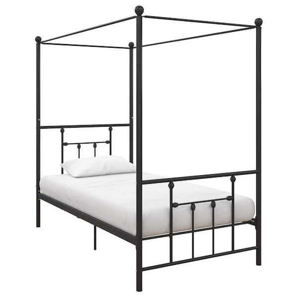 DHP Mia Black Canopy Twin Bed DE25677 The Home Depot