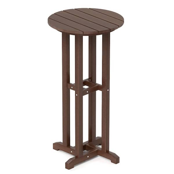 Plastic Patio Outdoor Bar Table, Brown