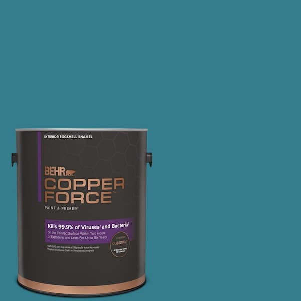 COPPER FORCE 1 gal. #HDC-CL-27 Calypso Blue Eggshell Enamel Virucidal and Antibacterial Interior Paint & Primer