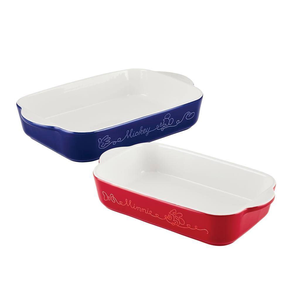 Bon Voyage 2 Piece Rectangle Ceramic Baker Set, Mixed Colors