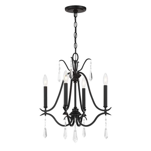 Minka Lavery Laurel Estate 4-Light Black Mini Chandelier