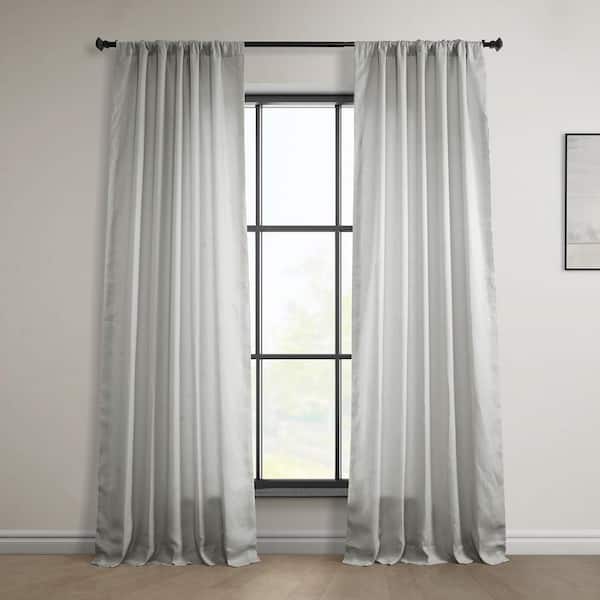 Exclusive Fabrics & Furnishings Light Greige Beige Euro Linen Rod Pocket Light Filtering Curtain - 50 in. W x 96 in. L (1 Panel)