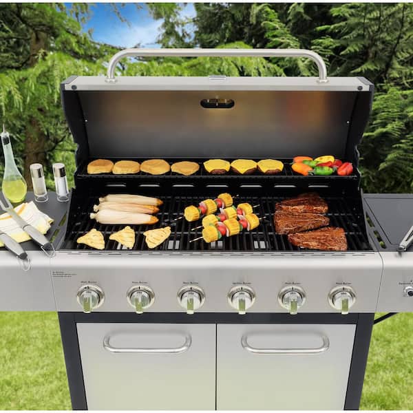 Investere gidsel Absorbere KENMORE 6-Burner with Side Propane Gas Burner XL Grill PG-40611SOL - The  Home Depot
