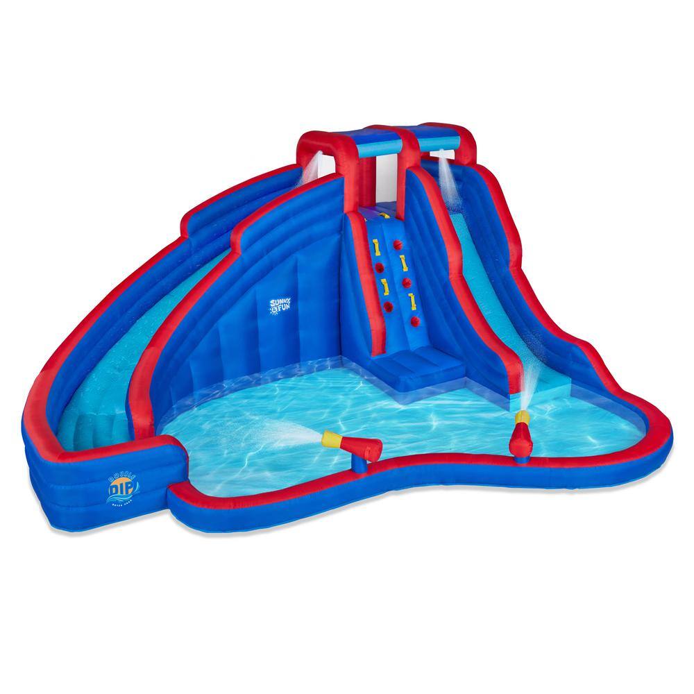 Inflatable Water Slide For Kids - 158cm Blue Swimming Pool Slide For Summer Outdoor Fun
