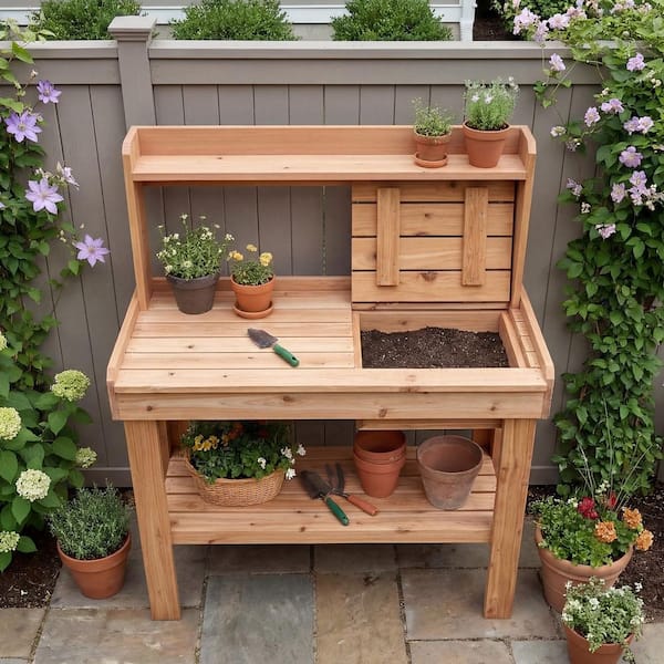Outdoor Living Today 4 ft. x 2 ft. Western Red Cedar Potting Bench - image 5