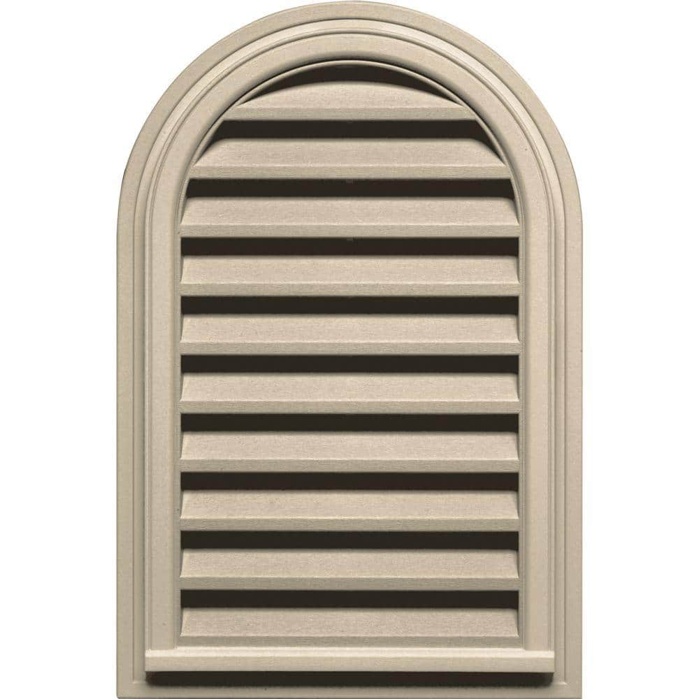 22 in. x 32 in. Round Top Plastic Built-in Screen Gable Louver Vent #049 Almond price history on PriceWatchPro