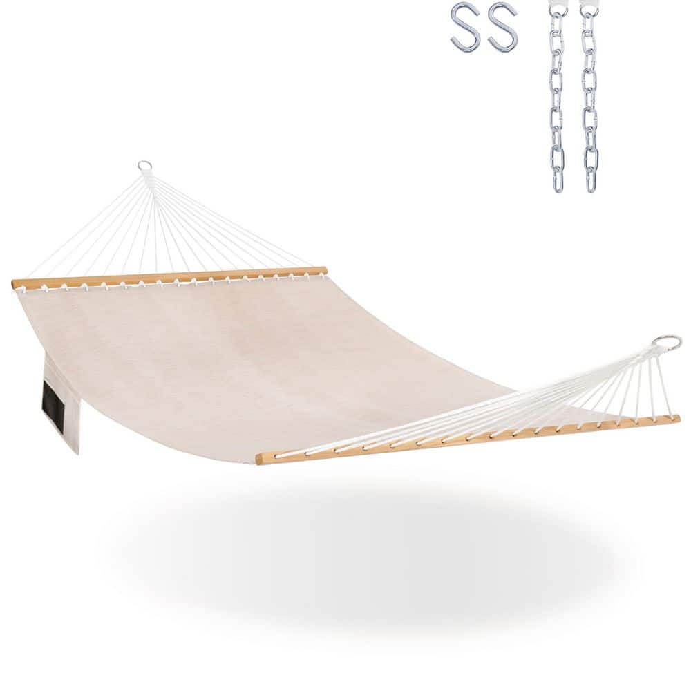 11 ft. Free Standing Outside Hammock Quick Dry Olefin Fabric Hammock with Spreader Bar and Chains Beige price history on PriceWatchPro