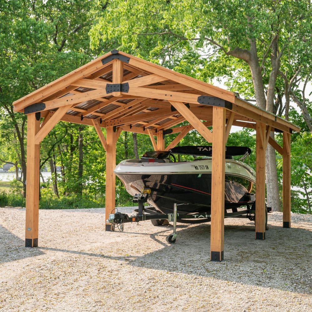 Cedar 20' x 12' Multi-Function Carport Gazebo Pavilion