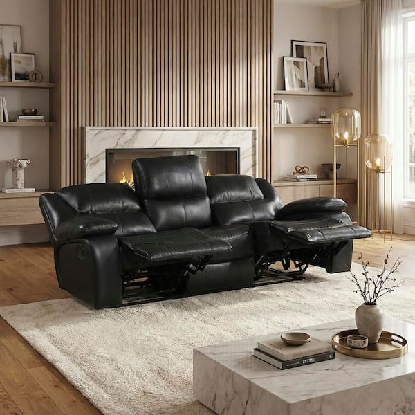 Lazzara Dimitri 86.5 in. W Pillow Top Arm Top Grain Leather
