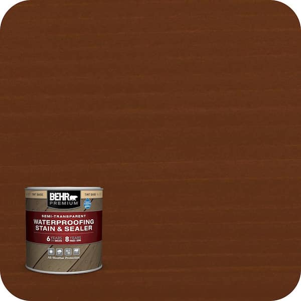 BEHR PREMIUM 8 oz. #ST-118 Terra Cotta Semi-Transparent Waterproofing Exterior Wood Stain and Sealer Sample