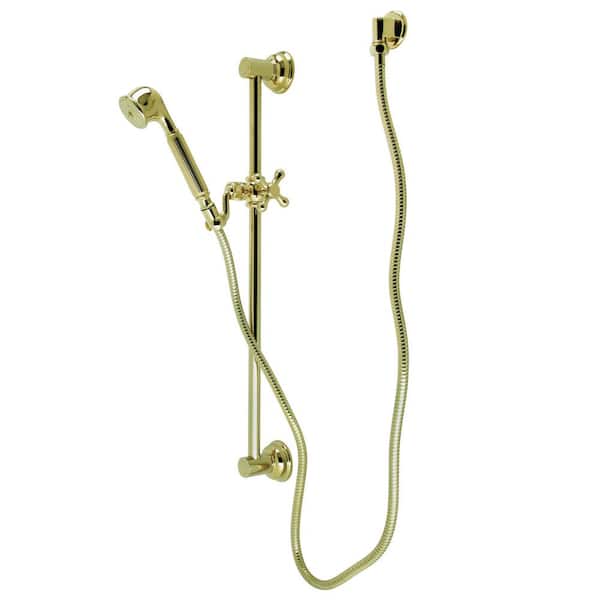 Kingston Brass Made to Match Single-Handle 1-Spray Shower Combo in Polished Brass with Slide Bar