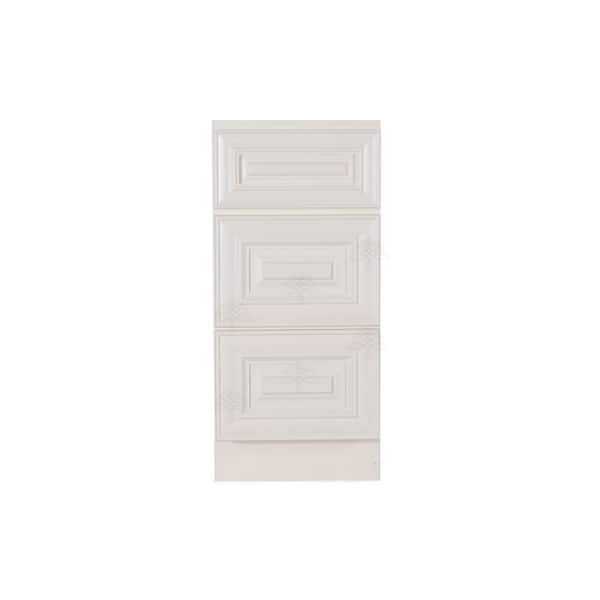 LIFEART CABINETRY Princeton Assembled 15 in. W x 21 in. D x 33 in. H Bath Vanity Cabinet Only with 3 Drawers in Off-White