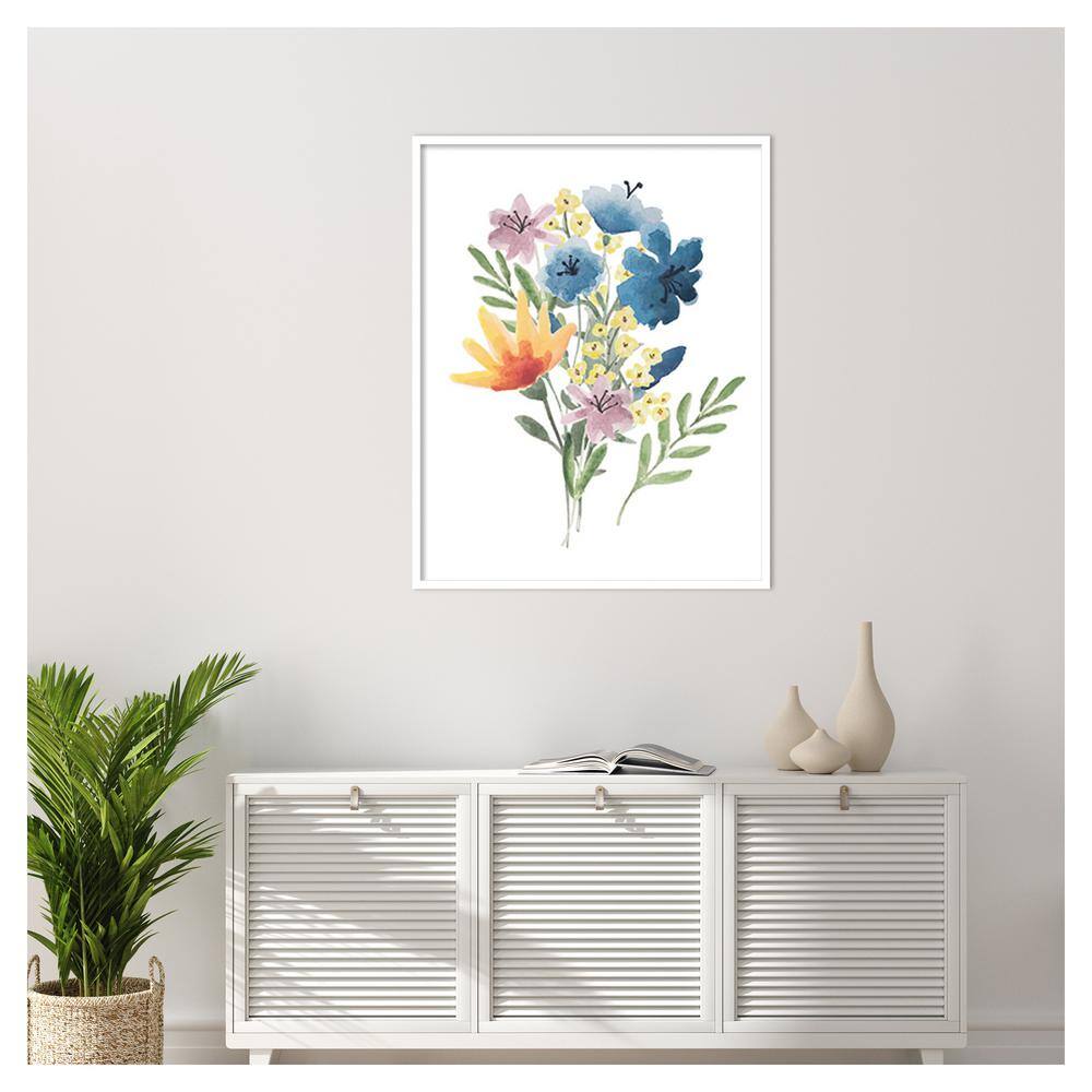 Hartworks Flower Burst I 33"x41" White Framed Graphic Art Print