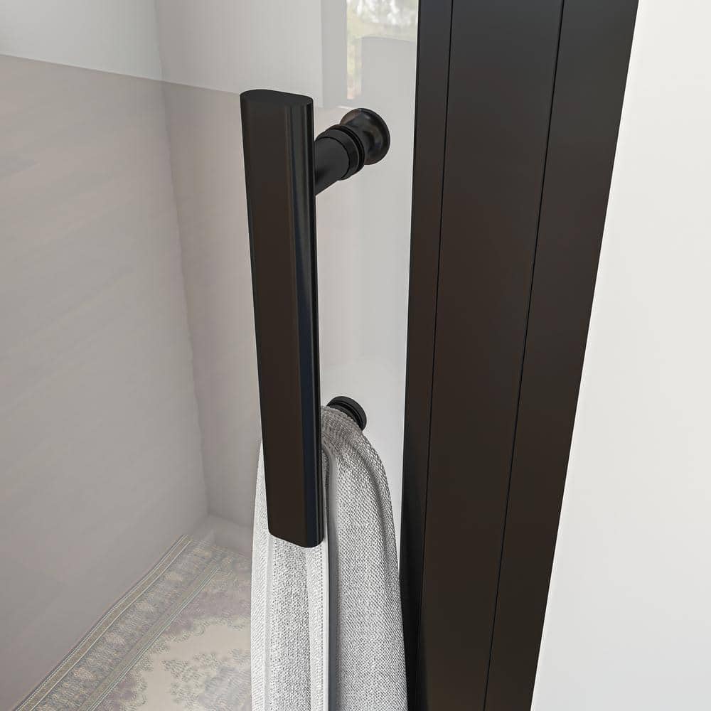 32'' W x 72'' H Frameless Clear Glass Shower Door in Matte Black