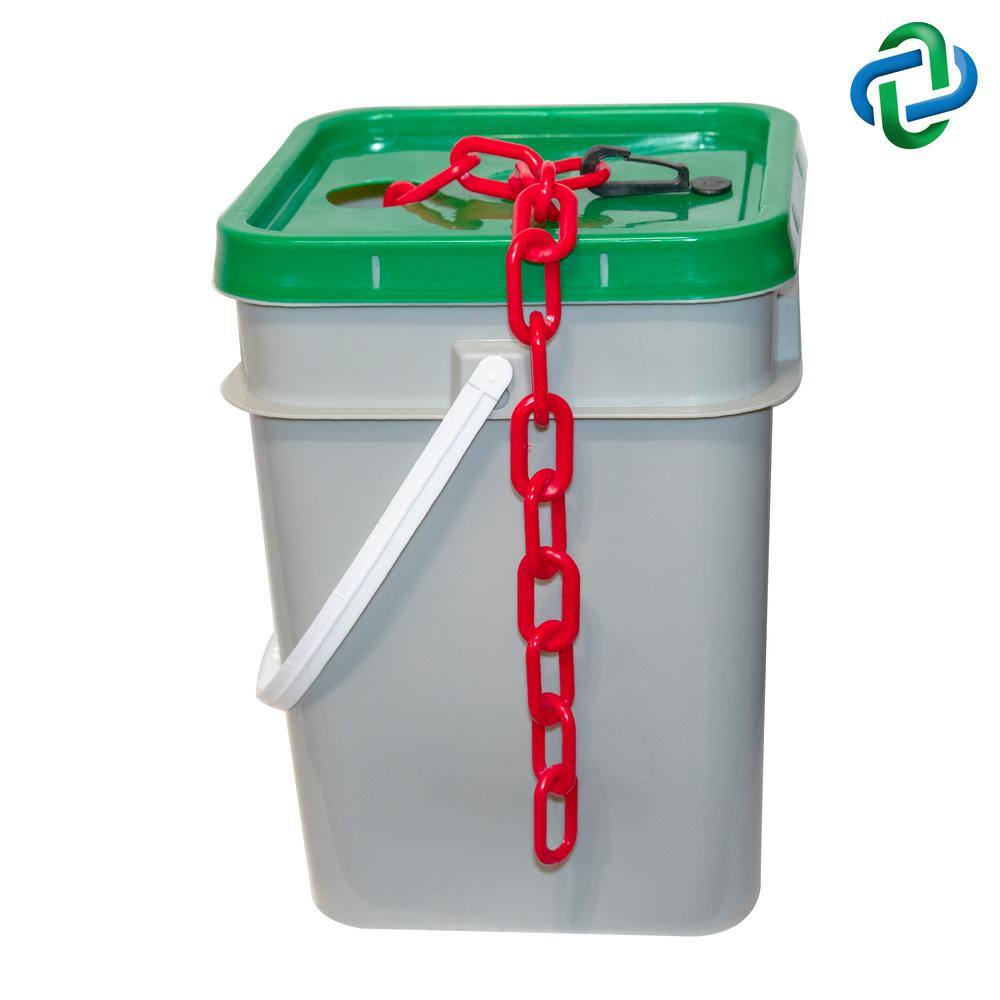 1.5 in. (#6,38 mm) x 300 ft. Red Plastic Barrier Chain in a Pail price history on PriceWatchPro
