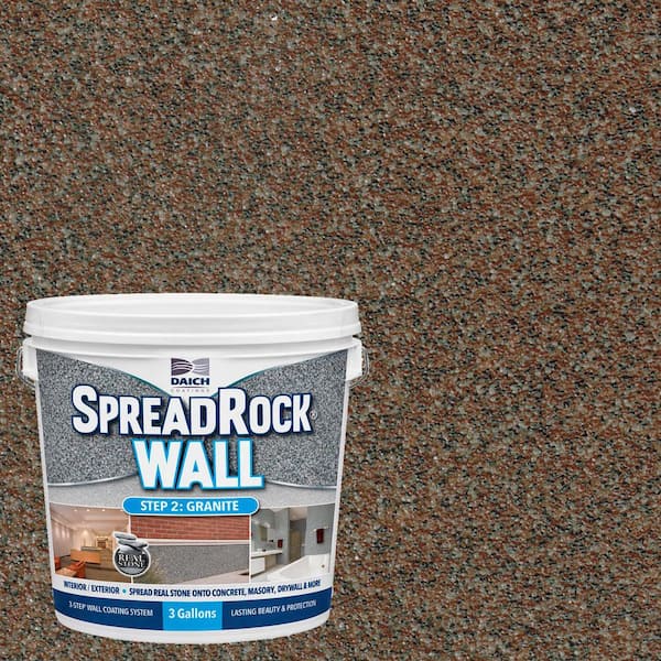 Spread rock wall Granite Stone Coating 3 gal. Mocha Granite Flat Interior/Exterior Exterior Wall Paint