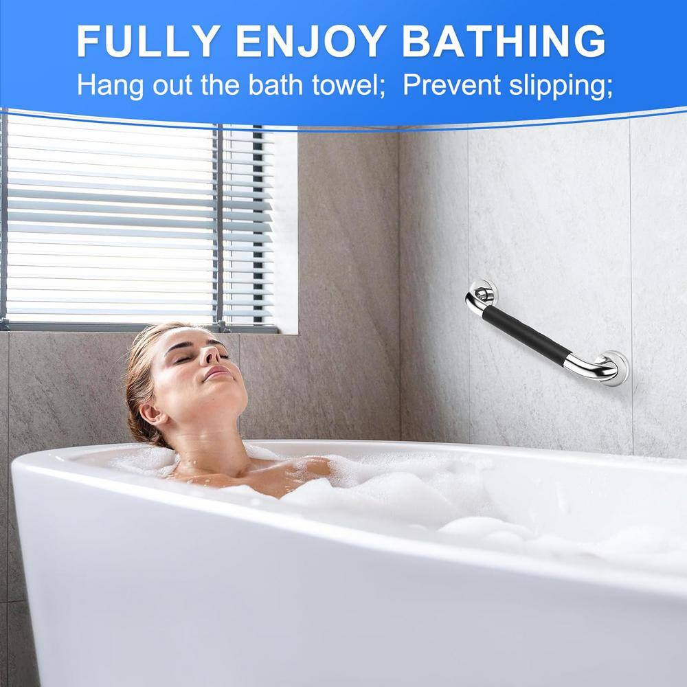 16 Inch Stainless Steel Anti-Slip Bathroom Grab Bars, 2-Pack