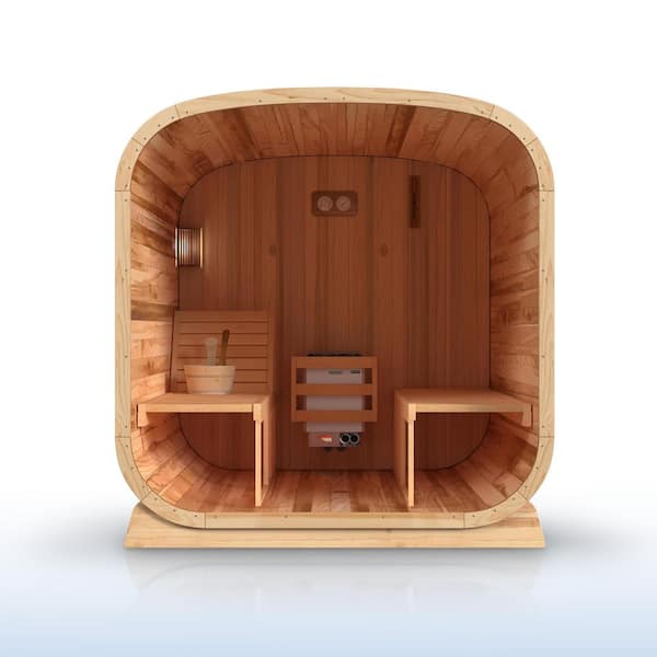 ALEKO Rustic Series 6-Person Outdoor Cedar Wet/Dry Square Sauna
