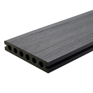 UltraShield Naturale Voyager Series 1 in. x 6 in. x 1 ft. Hollow Westminster Gray Composite Deck Board Sample