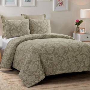 DONNA SHARP Amadora 3-Piece Cappuccino Cotton Queen Comforter Set ...