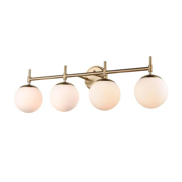 929 LIGHTING 33 in. 4-Light Modern Gold Vanity Light