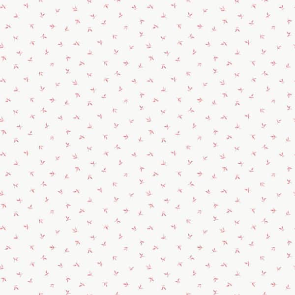 Unbranded Miniatures 3 Collection Pink Mini Leaf Toss Matte Finish Vinyl on Non-woven Non-pasted Wallpaper Roll