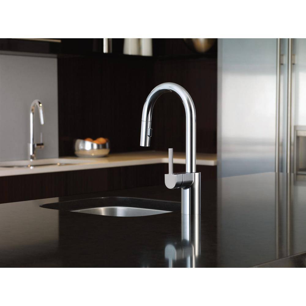 Chrome Stainless Steel Pull-Down Kitchen Faucet with Spray