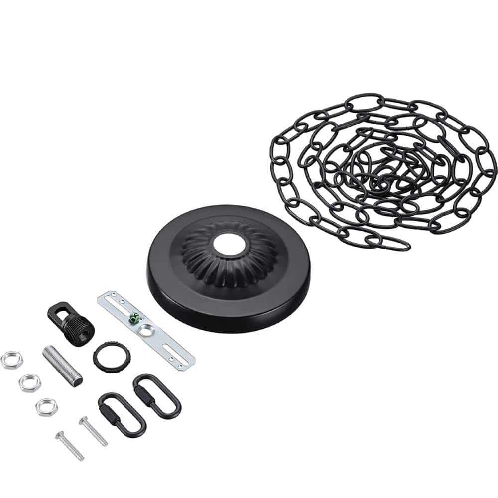 4-3/4 in. Dia with collar Loop and 1 in. Center Hole Matte Black Finish Cha