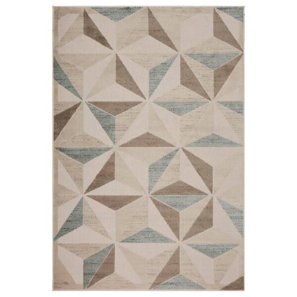 LR Home Tranquility "Faded " Fungi / Light Blue 8 ft. x 9 ft. Indoor Area Rug