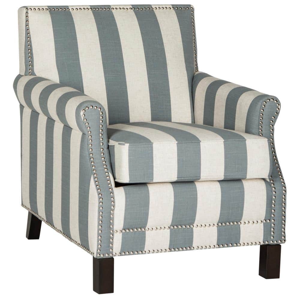 Contemporary Gray and Beige Faux Leather Accent Chair