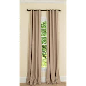 Elle 100% Blackout Grommet Curtains With Thermal Insulated Liner, 2 Panels, 50''x84'', Creamy Mocha