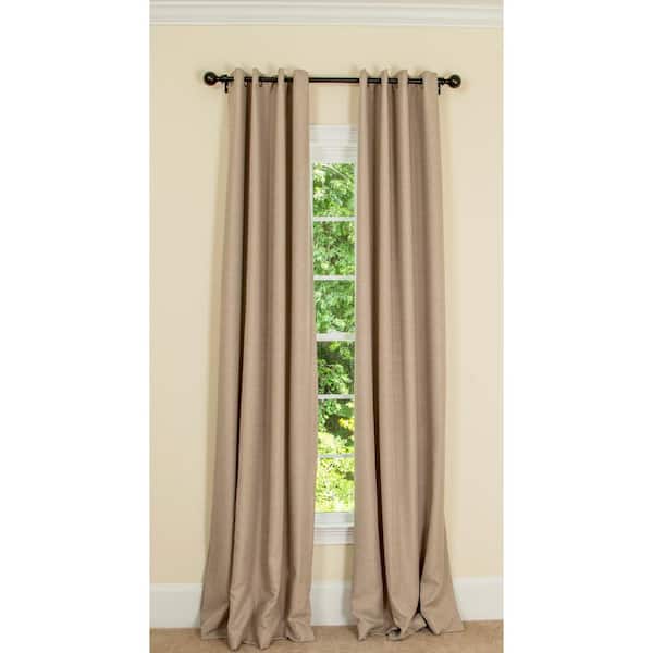 Manor Luxe Elle 100% Blackout Grommet Curtains With Thermal Insulated Liner, 2 Panels, 50''x84'', Creamy Mocha