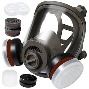 Reusable Full Face Respirator Mask, Gas Mask with 10 PCS Particulate Filter Cottons, Used in Organic Gas, Paint Spary