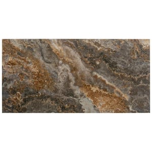 Splendor Brown and Gray 23.7 in. x 47.25 in. Polished Porcelain Wall and Floor Tile (15.55 sq. ft./case) (2-pack)