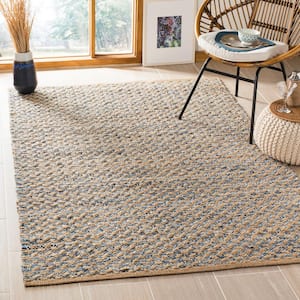 Cape Cod Blue/Natural 9 ft. x 12 ft. Distressed Geometric Area Rug