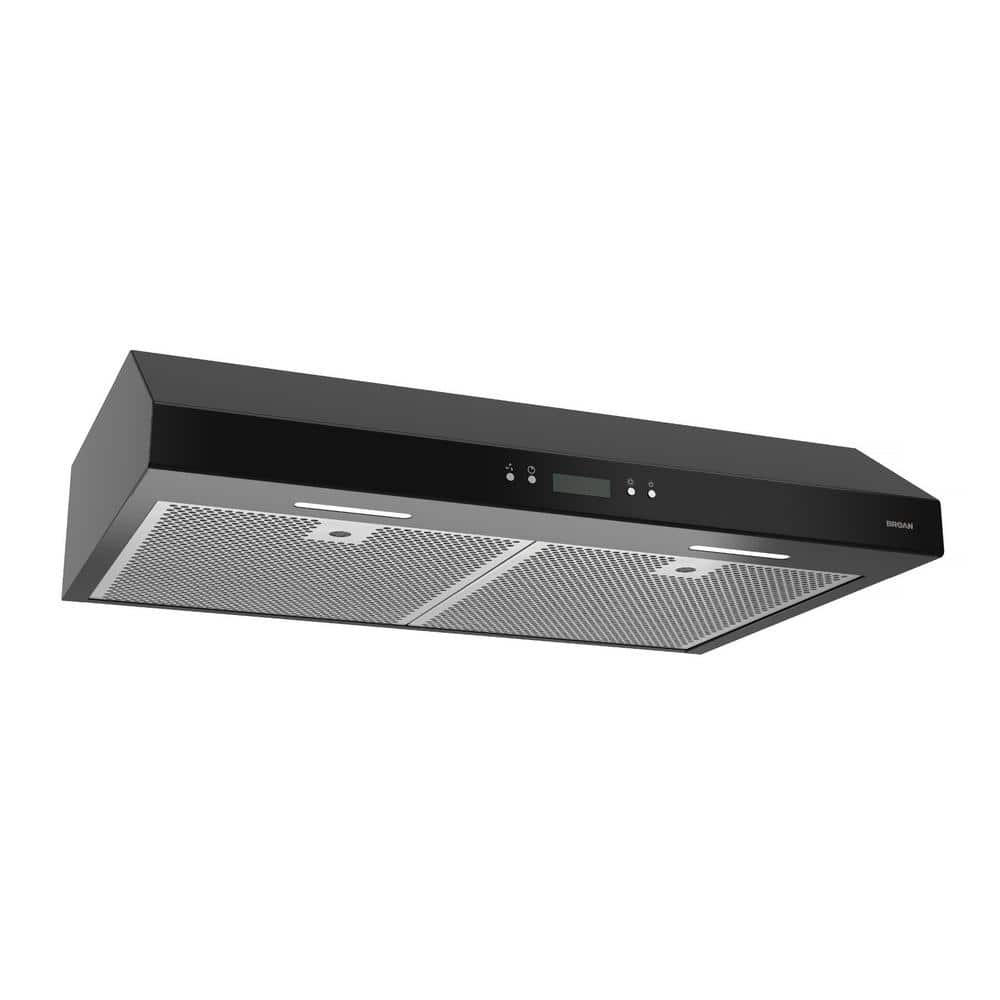 Broan Glacier 30 in. Convertible Under-Cabinet Range Hood, 450-Max Blower CFM, Black