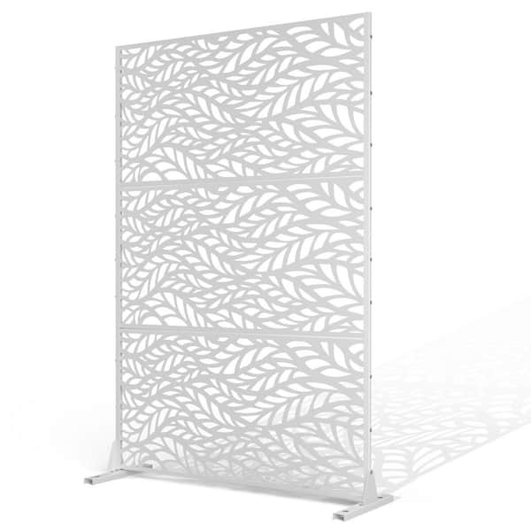 TUYOHW 72 in. H x 47 W Metal Privacy Screen for Deck Patio Balcony Garden, Freestanding Decorative Privacy Screen and Panels