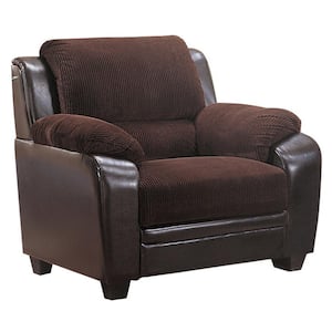 Congenial Chocolate Brown Vinyl Sofa Chair