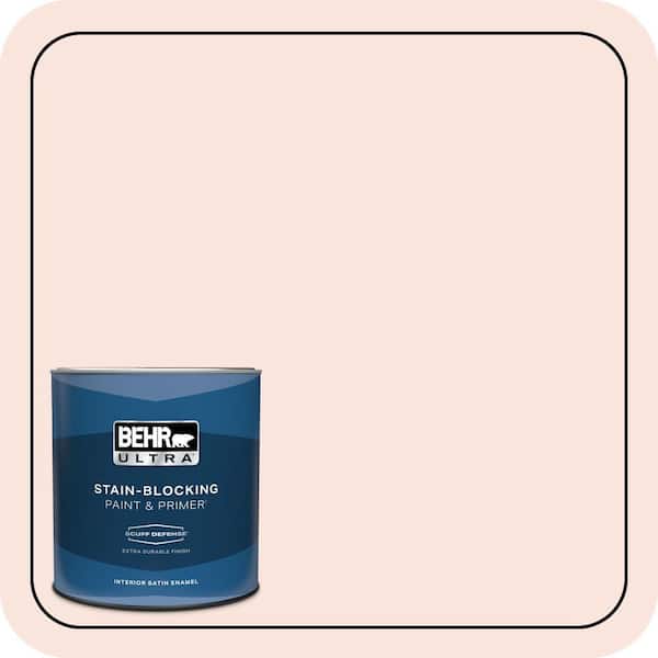BEHR ULTRA 1 qt. #190A-1 Soft Pink Extra Durable Satin Enamel Interior Paint & Primer