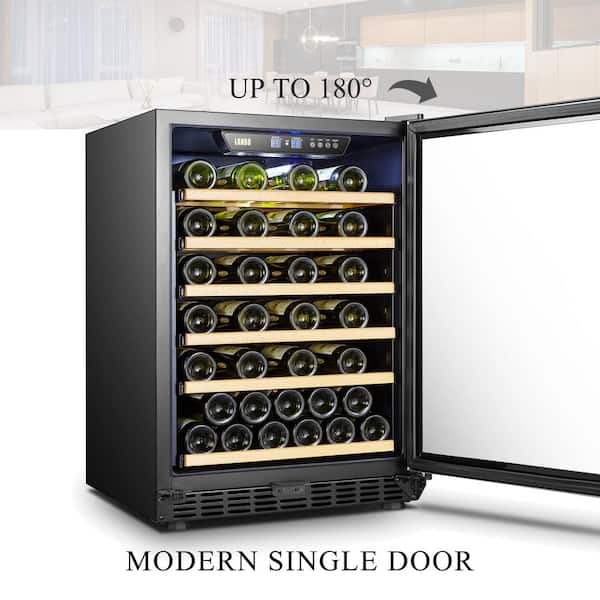 BODEGA Wine Cooler Refrigerator 24 Inch, 174 Bottle Dual Zone Wine Fridge  with Double-Layer Tempered Glass Door and Temperature Memory