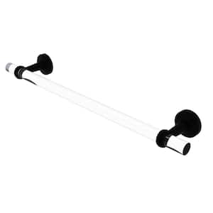 Pacific Beach 24 in. Towel Bar with Twisted Accents in Matte Black