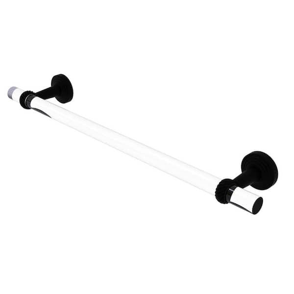 Allied Brass Pacific Beach Collection 30 in. Wall Mounted Towel Bar with Twisted Accents in Matte Black