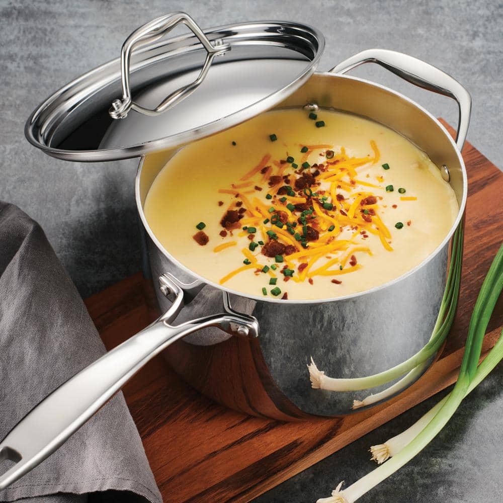 Tramontina 4-Quart Stainless Steel Tri-Ply Sauce Pan with Lid