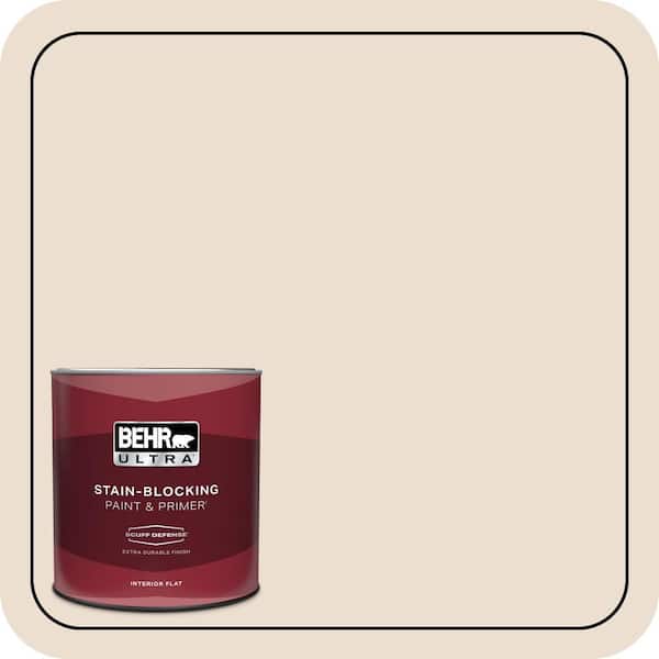 BEHR ULTRA 1 qt. #W-F-120 Natural Linen Extra Durable Flat Interior Paint & Primer